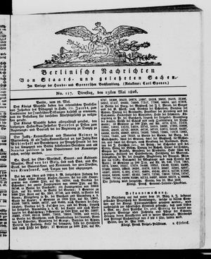 Berlinische Nachrichten von Staats- und gelehrten Sachen vom 23.05.1826