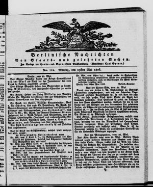 Berlinische Nachrichten von Staats- und gelehrten Sachen vom 29.05.1826