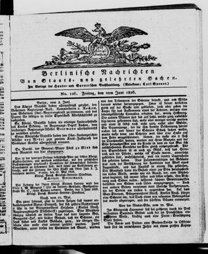 Berlinische Nachrichten von Staats- und gelehrten Sachen on Jun 2, 1826