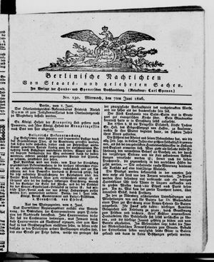 Berlinische Nachrichten von Staats- und gelehrten Sachen vom 07.06.1826