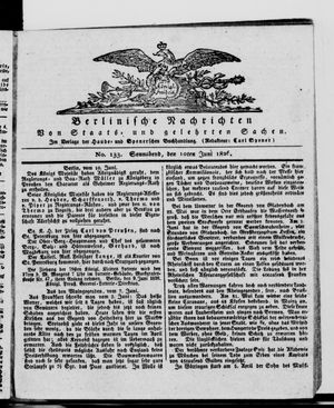 Berlinische Nachrichten von Staats- und gelehrten Sachen vom 10.06.1826