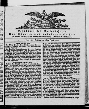 Berlinische Nachrichten von Staats- und gelehrten Sachen vom 16.06.1826