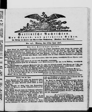 Berlinische Nachrichten von Staats- und gelehrten Sachen vom 26.06.1826