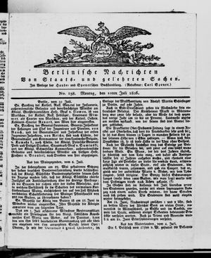 Berlinische Nachrichten von Staats- und gelehrten Sachen on Jul 10, 1826