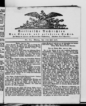 Berlinische Nachrichten von Staats- und gelehrten Sachen vom 17.07.1826