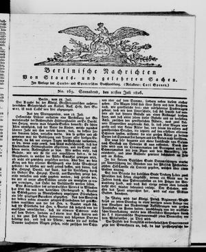 Berlinische Nachrichten von Staats- und gelehrten Sachen on Jul 22, 1826