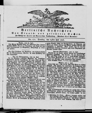 Berlinische Nachrichten von Staats- und gelehrten Sachen vom 25.07.1826