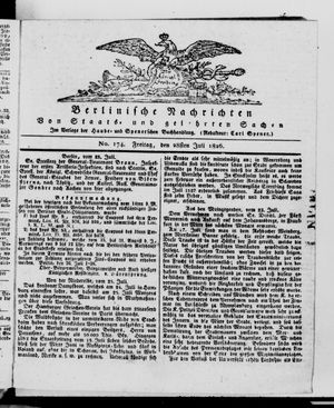 Berlinische Nachrichten von Staats- und gelehrten Sachen vom 28.07.1826