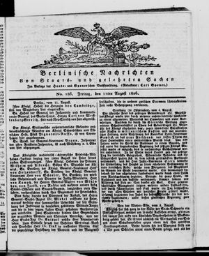 Berlinische Nachrichten von Staats- und gelehrten Sachen vom 11.08.1826
