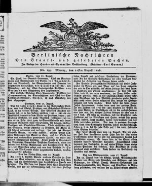 Berlinische Nachrichten von Staats- und gelehrten Sachen vom 21.08.1826