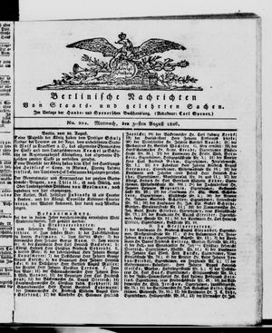 Berlinische Nachrichten von Staats- und gelehrten Sachen vom 30.08.1826