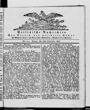 Berlinische Nachrichten von Staats- und gelehrten Sachen on Sep 1, 1826