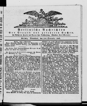 Berlinische Nachrichten von Staats- und gelehrten Sachen vom 02.09.1826