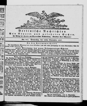 Berlinische Nachrichten von Staats- und gelehrten Sachen vom 28.09.1826