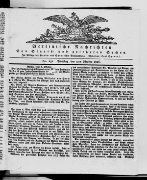 Berlinische Nachrichten von Staats- und gelehrten Sachen vom 03.10.1826