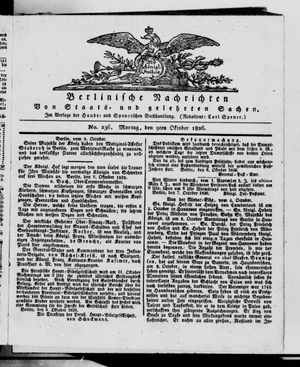 Berlinische Nachrichten von Staats- und gelehrten Sachen vom 09.10.1826