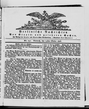 Berlinische Nachrichten von Staats- und gelehrten Sachen vom 25.10.1826