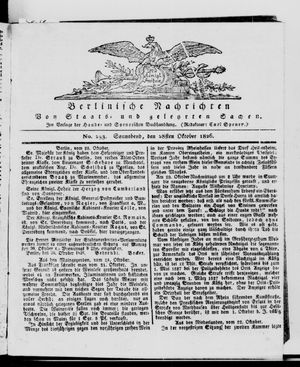 Berlinische Nachrichten von Staats- und gelehrten Sachen vom 28.10.1826