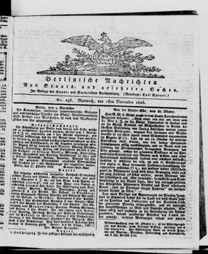 Berlinische Nachrichten von Staats- und gelehrten Sachen vom 01.11.1826