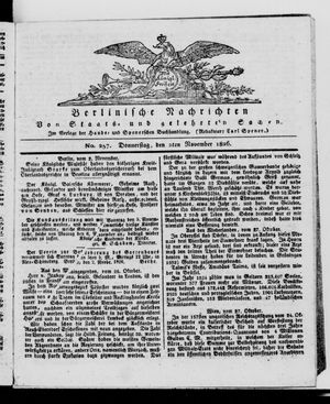 Berlinische Nachrichten von Staats- und gelehrten Sachen on Nov 2, 1826
