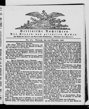 Berlinische Nachrichten von Staats- und gelehrten Sachen on Nov 8, 1826