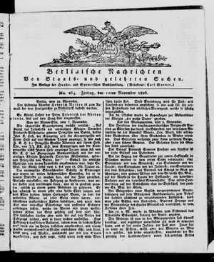 Berlinische Nachrichten von Staats- und gelehrten Sachen vom 10.11.1826