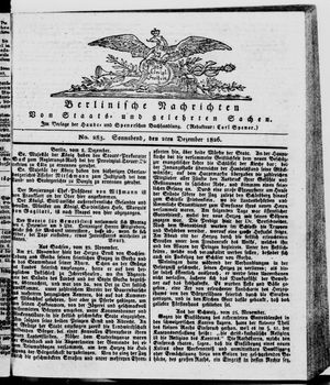 Berlinische Nachrichten von Staats- und gelehrten Sachen vom 02.12.1826