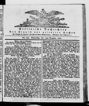 Berlinische Nachrichten von Staats- und gelehrten Sachen vom 14.12.1826