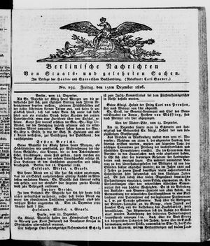 Berlinische Nachrichten von Staats- und gelehrten Sachen vom 15.12.1826