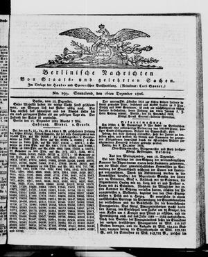 Berlinische Nachrichten von Staats- und gelehrten Sachen vom 16.12.1826