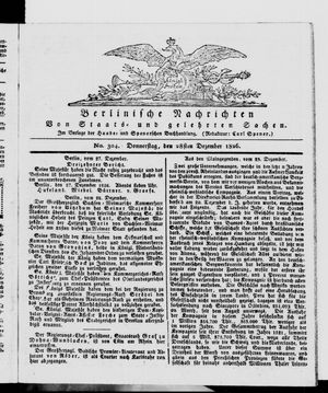 Berlinische Nachrichten von Staats- und gelehrten Sachen vom 28.12.1826