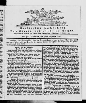 Berlinische Nachrichten von Staats- und gelehrten Sachen vom 30.12.1826