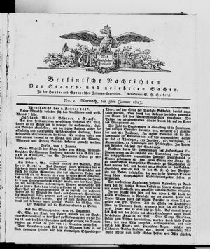 Berlinische Nachrichten von Staats- und gelehrten Sachen vom 03.01.1827