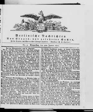 Berlinische Nachrichten von Staats- und gelehrten Sachen vom 04.01.1827