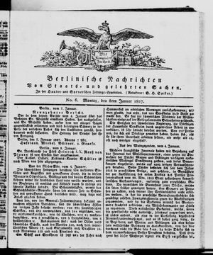 Berlinische Nachrichten von Staats- und gelehrten Sachen vom 08.01.1827