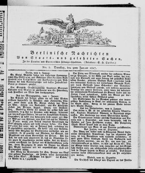 Berlinische Nachrichten von Staats- und gelehrten Sachen vom 09.01.1827