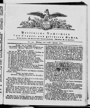 Berlinische Nachrichten von Staats- und gelehrten Sachen vom 29.01.1827