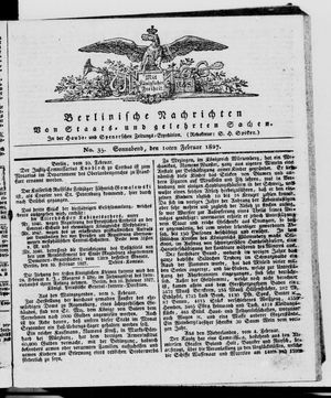 Berlinische Nachrichten von Staats- und gelehrten Sachen vom 10.02.1827