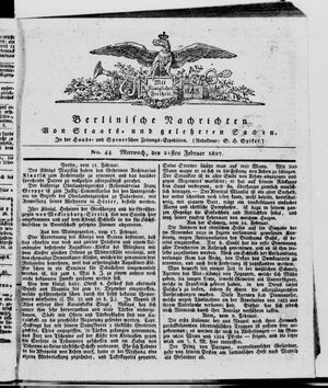 Berlinische Nachrichten von Staats- und gelehrten Sachen vom 21.02.1827