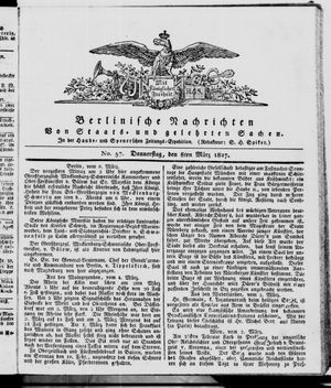 Berlinische Nachrichten von Staats- und gelehrten Sachen vom 08.03.1827