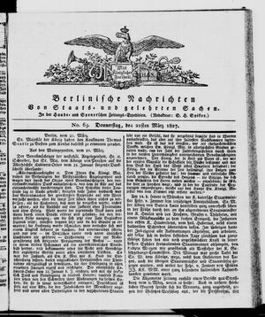 Berlinische Nachrichten von Staats- und gelehrten Sachen vom 22.03.1827