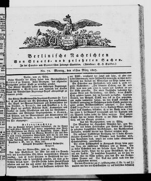Berlinische Nachrichten von Staats- und gelehrten Sachen vom 26.03.1827