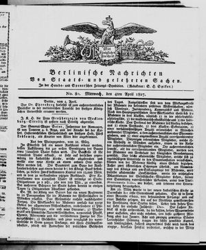 Berlinische Nachrichten von Staats- und gelehrten Sachen vom 04.04.1827