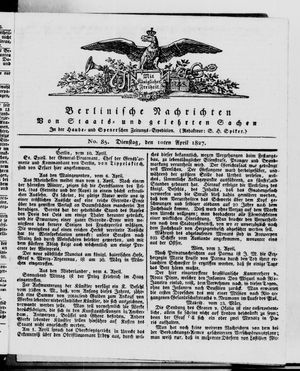 Berlinische Nachrichten von Staats- und gelehrten Sachen vom 10.04.1827