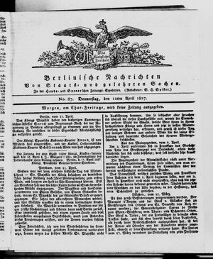 Berlinische Nachrichten von Staats- und gelehrten Sachen vom 12.04.1827