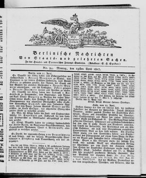 Berlinische Nachrichten von Staats- und gelehrten Sachen vom 23.04.1827