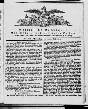 Berlinische Nachrichten von Staats- und gelehrten Sachen vom 10.05.1827