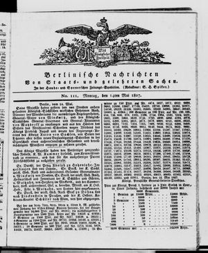 Berlinische Nachrichten von Staats- und gelehrten Sachen vom 14.05.1827