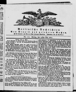 Berlinische Nachrichten von Staats- und gelehrten Sachen vom 25.05.1827