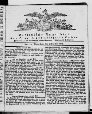 Berlinische Nachrichten von Staats- und gelehrten Sachen vom 31.05.1827